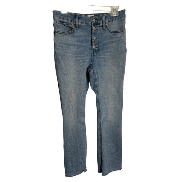 J.CREW Jeans 27 10" Billie Demi Boot Crop Ankle Kick Flare‎ Boho Raw Hem - Picture 1 of 14